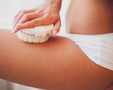 Daily dry brushing helps reduce the appearance of cellulite