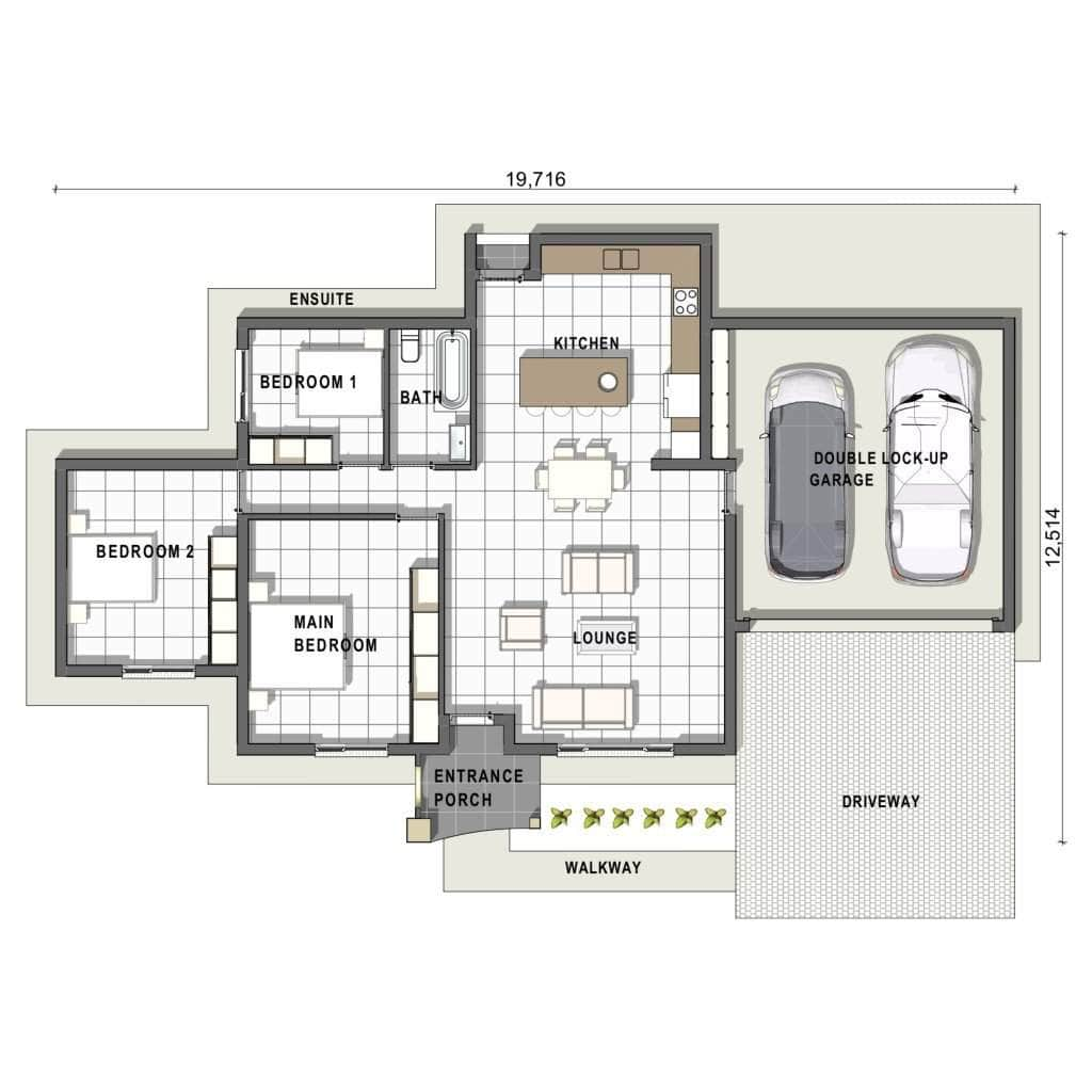 3 Bedroom Traditional, Modern House Plan CA00503 Plans123