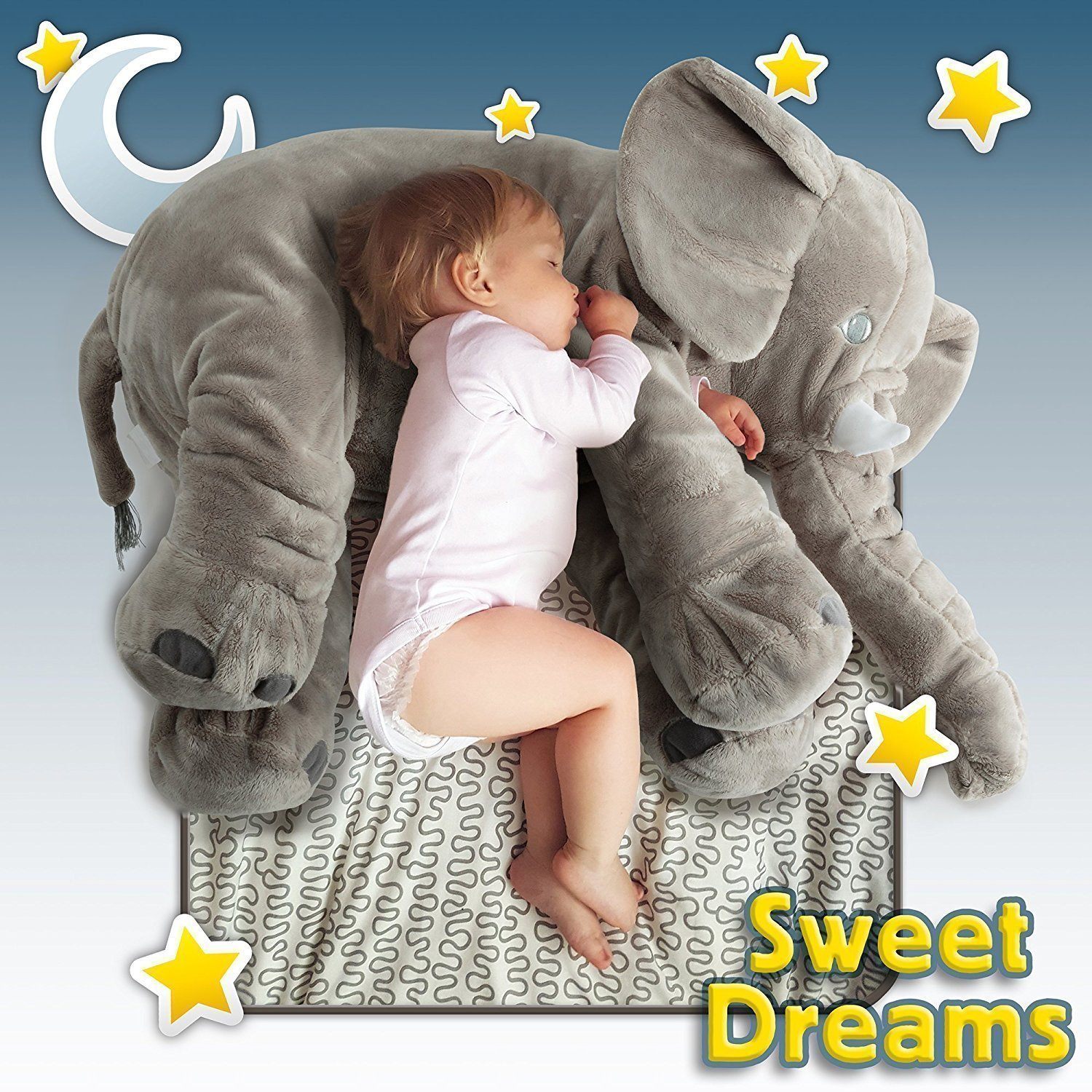 giant elephant baby pillow