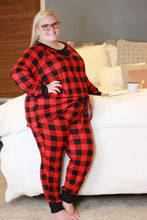 Load image into Gallery viewer, Red and Black Buffalo Plaid Lounge Set
