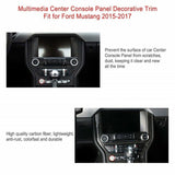 Carbon Fiber Multi-media Console Decor Interior Trim Fit For Ford Mustang 2015-19