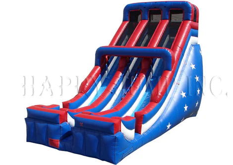 24' Double Lane Slide - Patriotic - SL3161