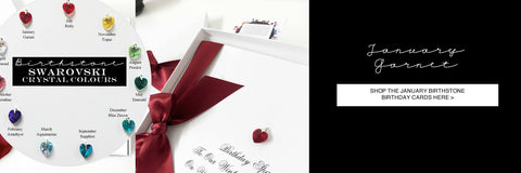 Personalised garnet birthday cards and gifts