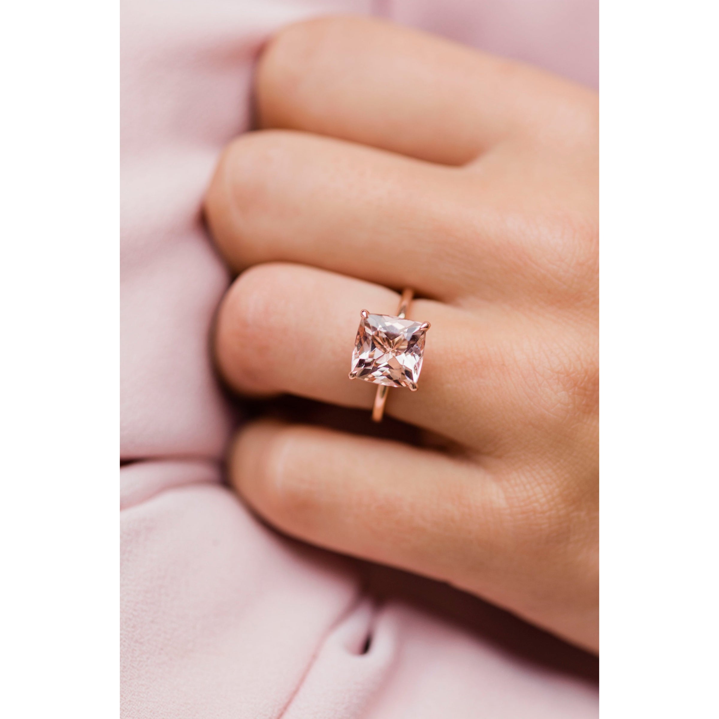 3.30 Carat Icy Pink Square Cushion Cut 