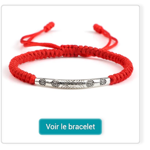 Bracelet tibétain rouge porte bonheur soleil kaosix