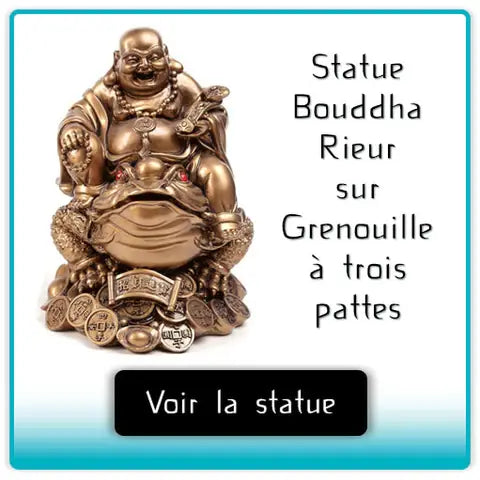 Statue Bouddha Rieur sur Grenouille à trois pattes Kaosix