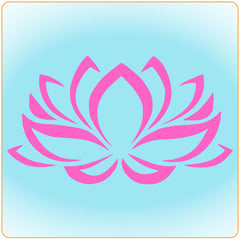 Dessin fleur de Lotus couleur rose sur fonf bleu Kaosix