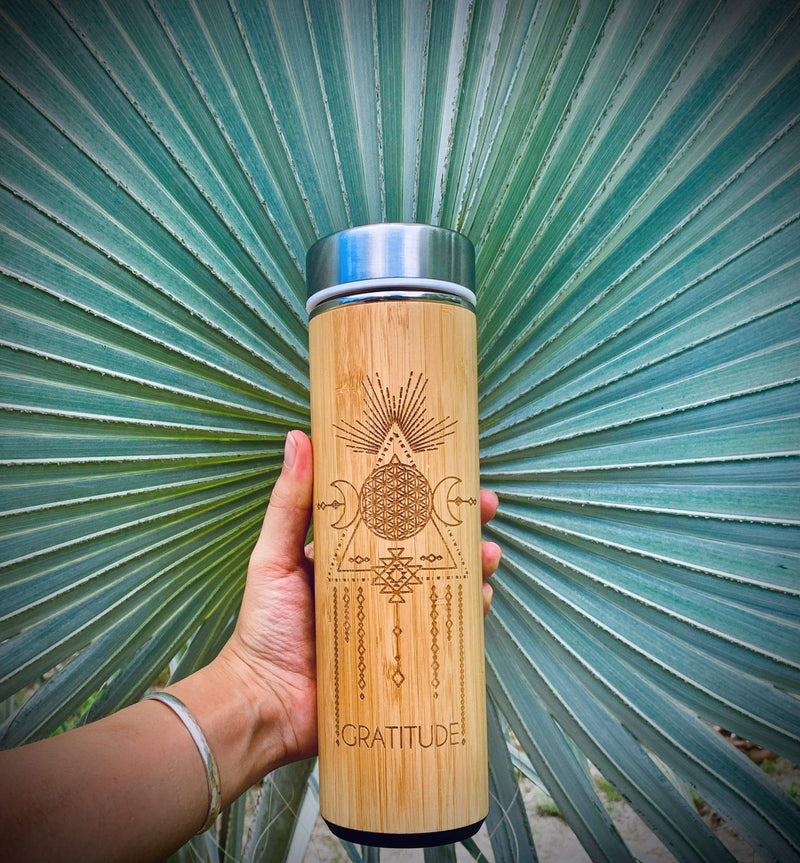 17.9oz GRATITUDE Bamboo Tumbler – Bhavana Bottle