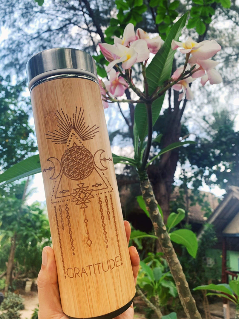 17.9oz GRATITUDE Bamboo Tumbler – Bhavana Bottle