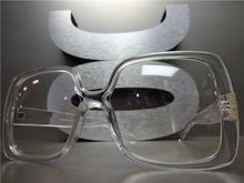 Oversized Transparent Square Frame Clear Lens Glasses