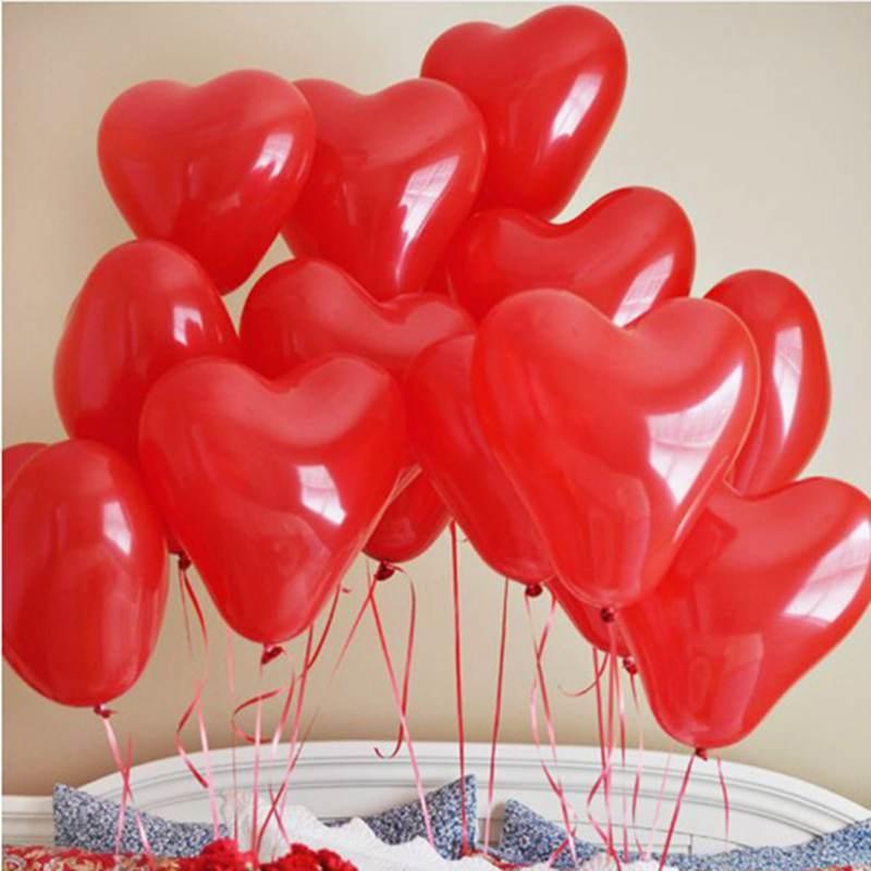 Globos de látex de corazones rojos en forma de remolino (25)