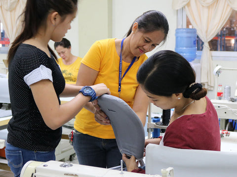 WAYB Pico travel car seat being updated in the factory sample room