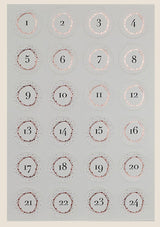 ava&yves Advents-Sticker rosè mit goldenen Zahlen - tiny-boon.com