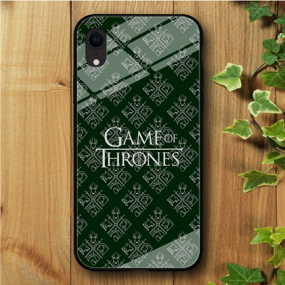 Game of Thrones Green Doodle iPhone XR Tempered Glass Case