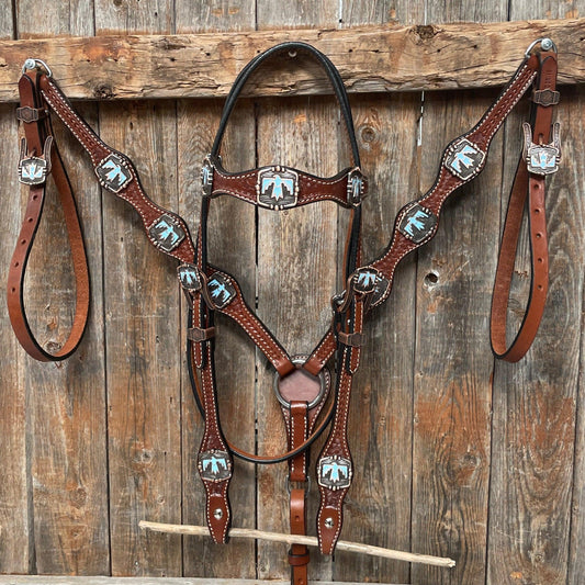 Louis Vuitton bridle  Western horse tack turquoise, Barrel racing