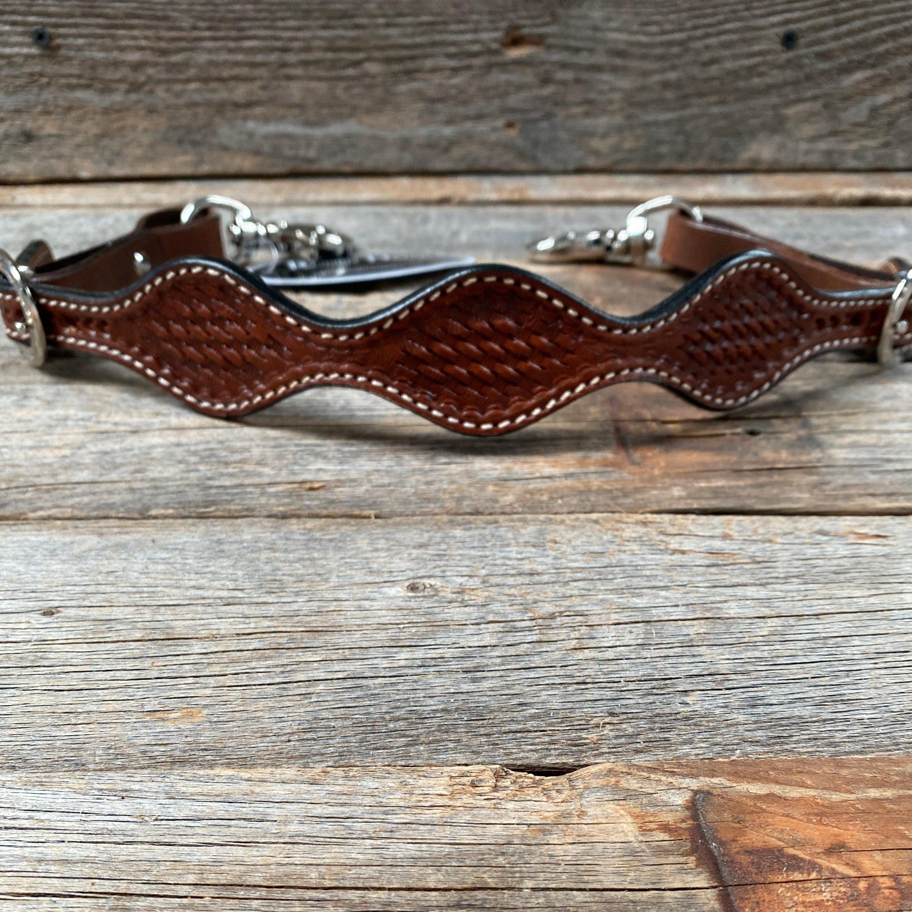 Medium Oil Basketweave Thunderbird Browband/One Ear Tack Set #BBBC489