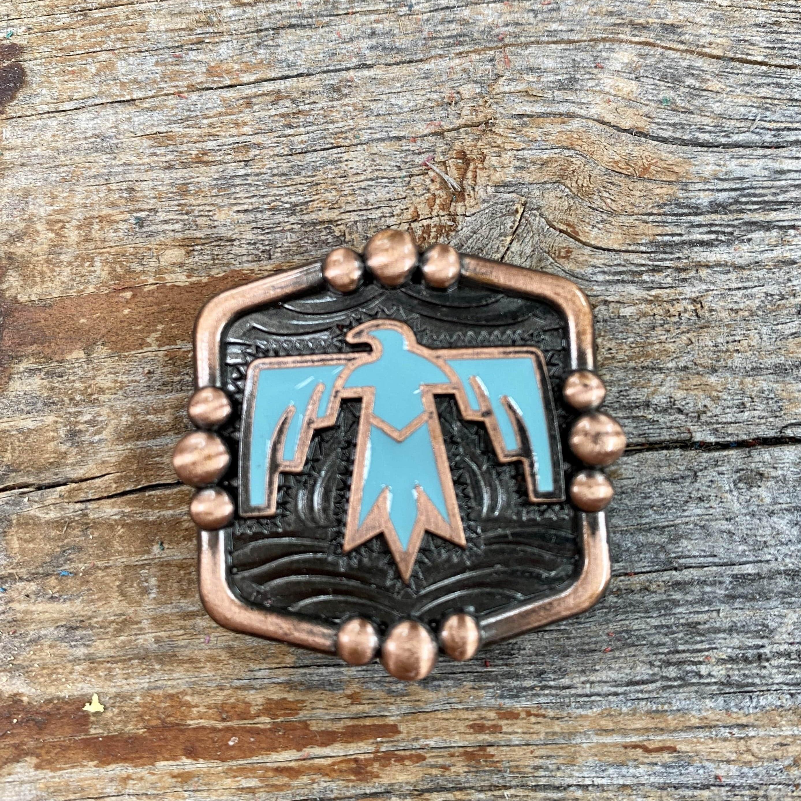 Copper Turquoise Buckle & Keeper W180B