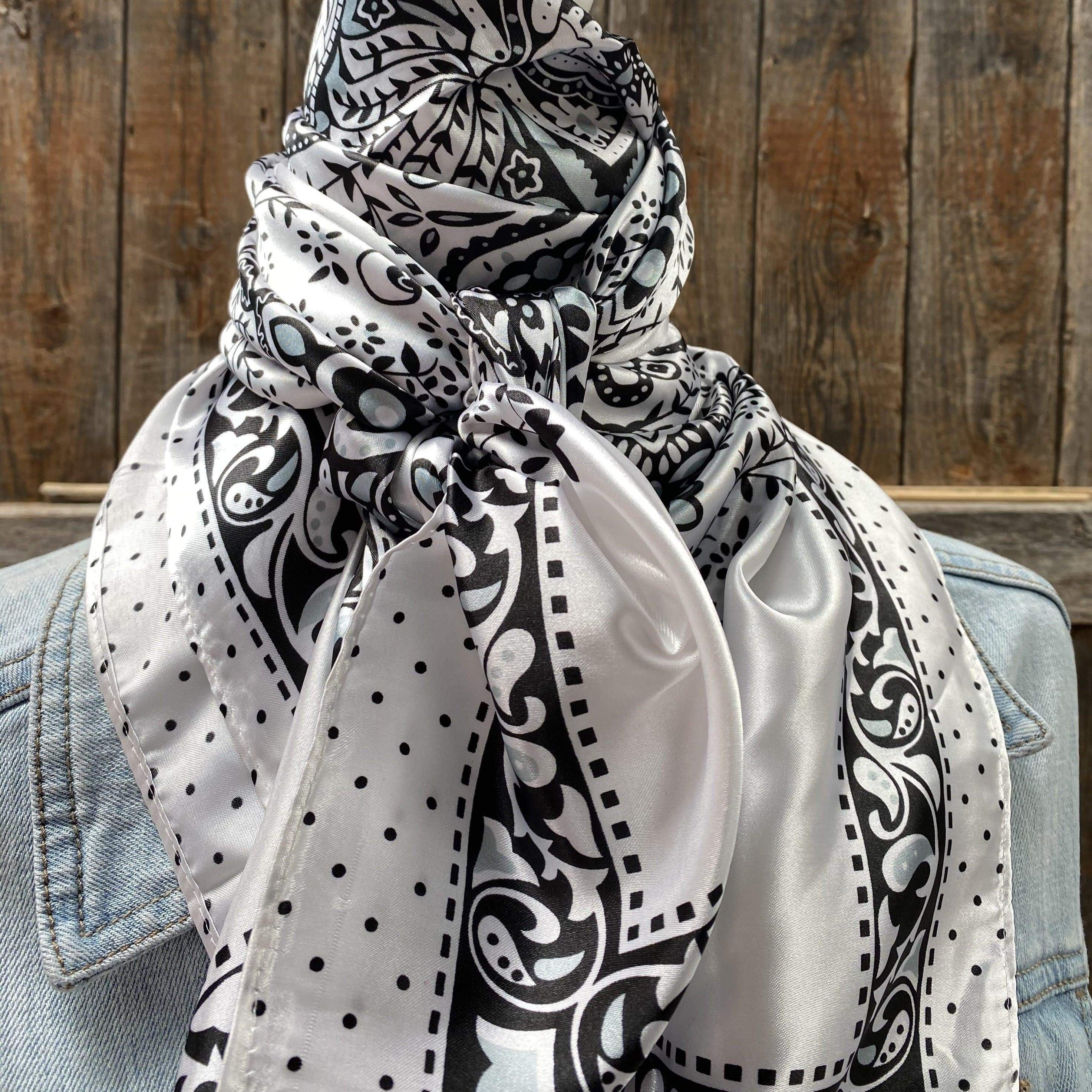 Wild Rag Pincushion black and white print Scarf – Tom Balding Bits & Spurs