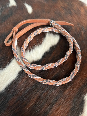 4ft Leather over & under with cheetah print lacing - KP Pet Supply