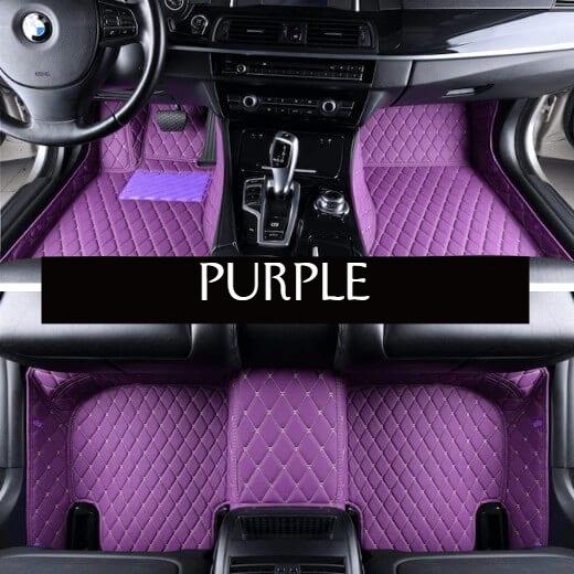 Purple Leather Diamond Car Mat Set