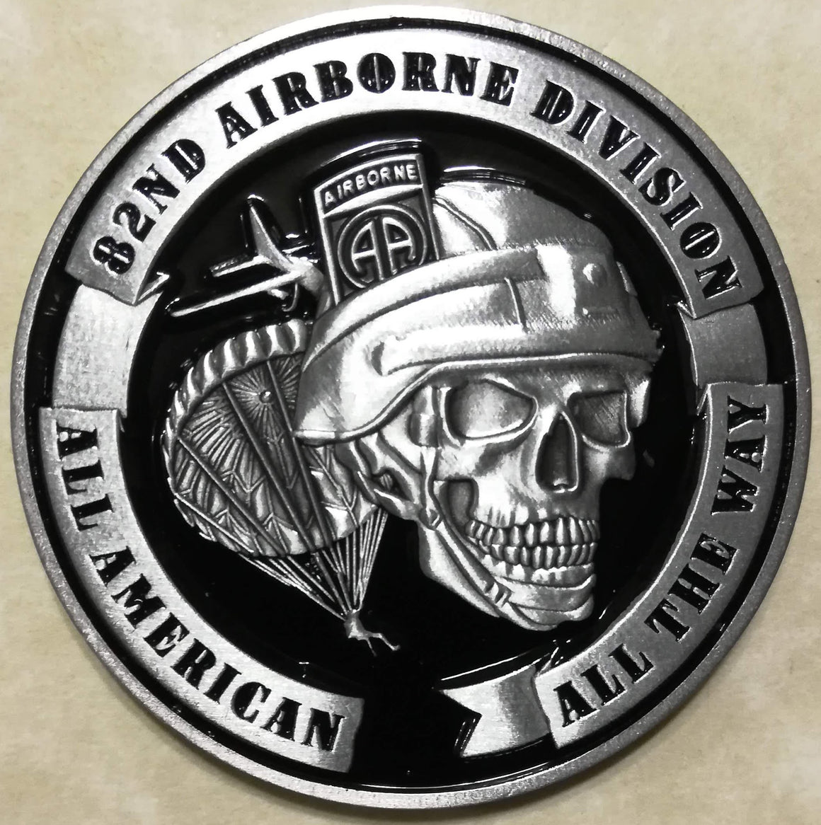 82nd Airborne Division All American Skull Army Challenge Coin Rolyat