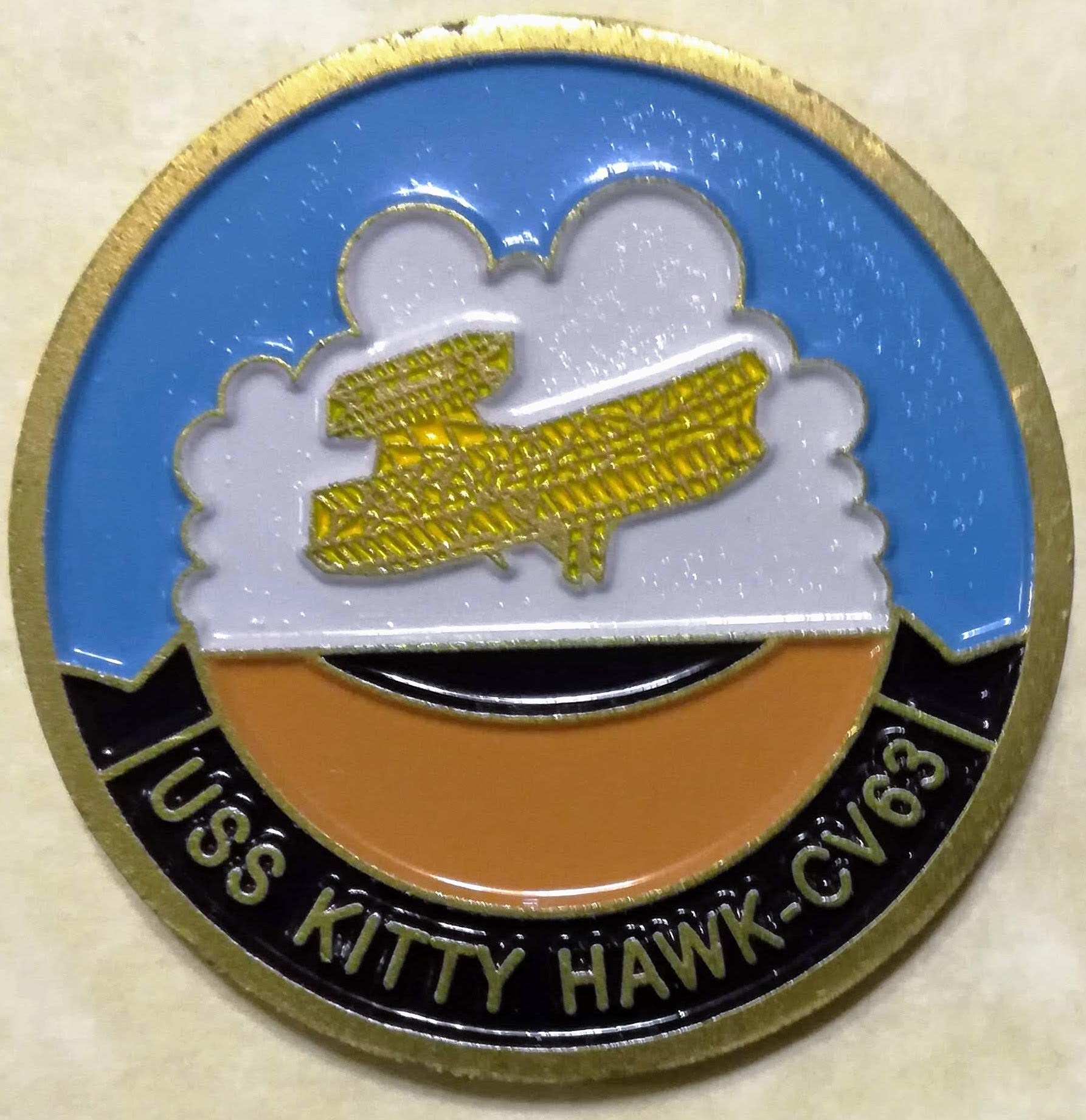 USS Kitty  Hawk CV 63 Aircraft Carrier Navy Challenge Coin  