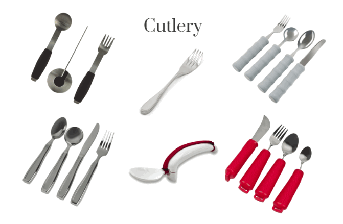Various adapted cutlery