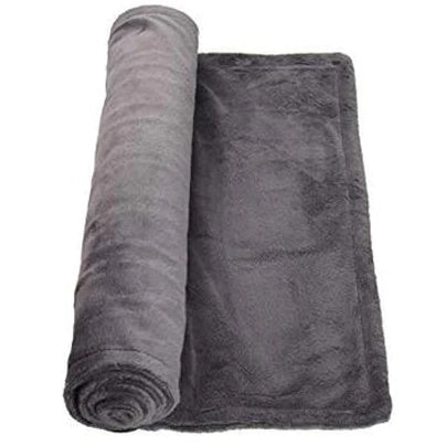 An image of the Lifemax Far Infrared Heated Lap Blanket that can be found on the Ability Superstore website. It is made of grey fleece for extra cosiness.