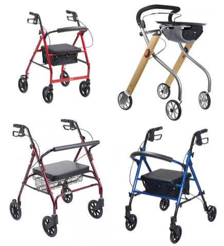 Four of the 4-wheel rollartors that are available for sale on the Ability Superstore website