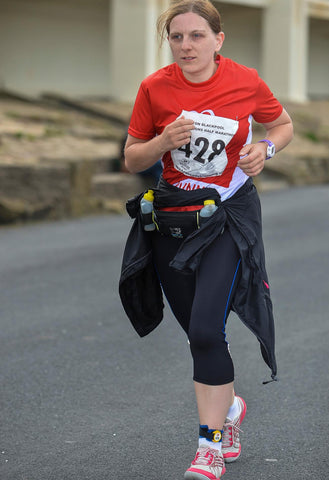 A picture of Amanda Nicholson running a half marathon