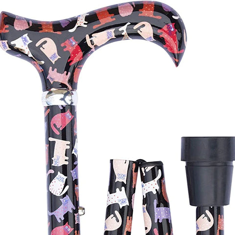 Crazy Cats Folding Fashion Cane