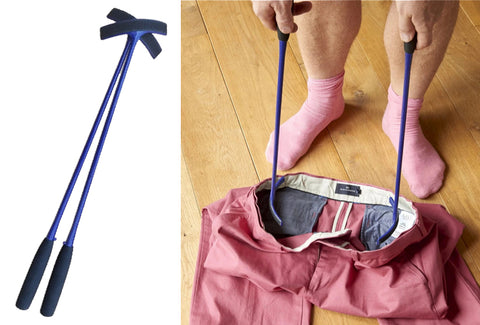 The Ezy-Up Trouser Assist Dressing Aid and a picture showing how to use it