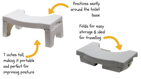 A diagram pointing out the various important parts a Squat Stool