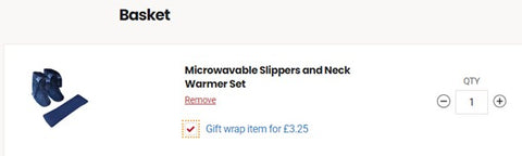 the image shows how you can add 'gift wrap' to a product order