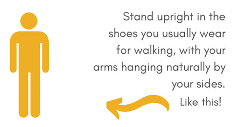 A simple graphic showing a stick man standing up straight