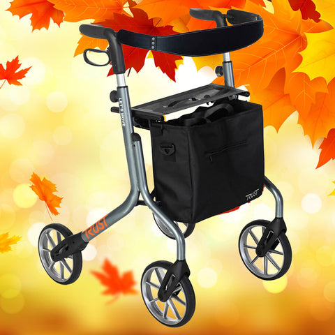 A picture of the Let's Go Out rollator that's available for sale on the Ability Superstore website