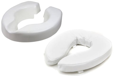 The – Novelle Clip-on Raised Toilet Seat – and the – Padded Raised Toilet Seat