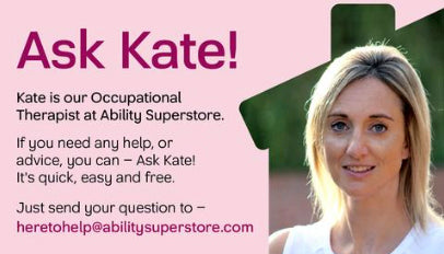 The ASK KATE banner that appears on the Ability Superstore website