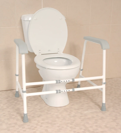 The Nuvo Width and Height Adjustable Free Standing Toilet Frame