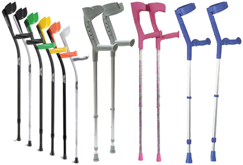 An array of crutches