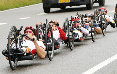 Paralympic athletes using hand cycles