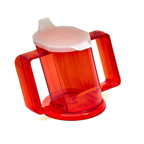An image of a red mobility aid handy cup