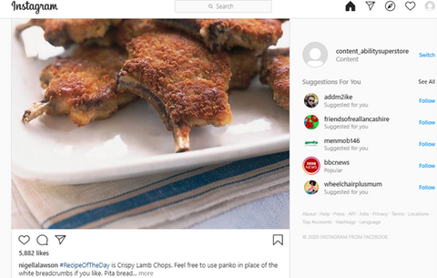 the image shows nigella lawsons insta page with a recipe on it