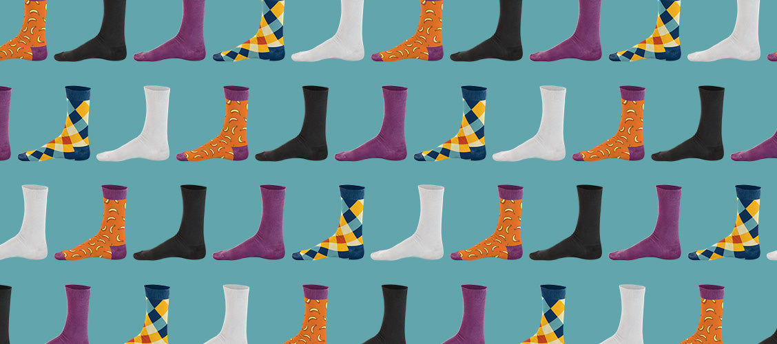 Repeated pattern of different colors of socks - What Do Your Socks Say About You