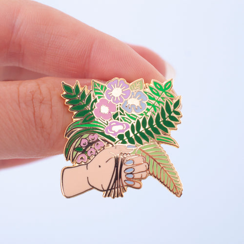 Lilac Floral Pattern Enamel Pin Pin Badge Hard Enamel Pin Gold Enamel Lapel  Pin Flower Pin Floral Enamel Pin Flower Pin Badge 