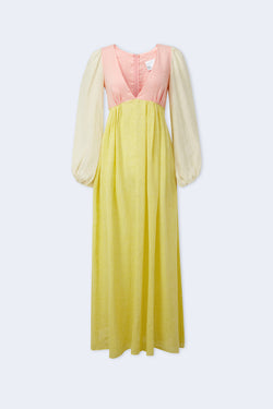 yellow long sleeve gown