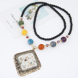 long chakra beaded necklace 