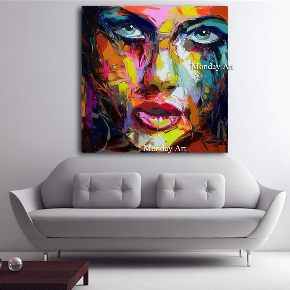 Large Size Hand Painted Abstract Figure Oil Painting On Canvas Woman F ...