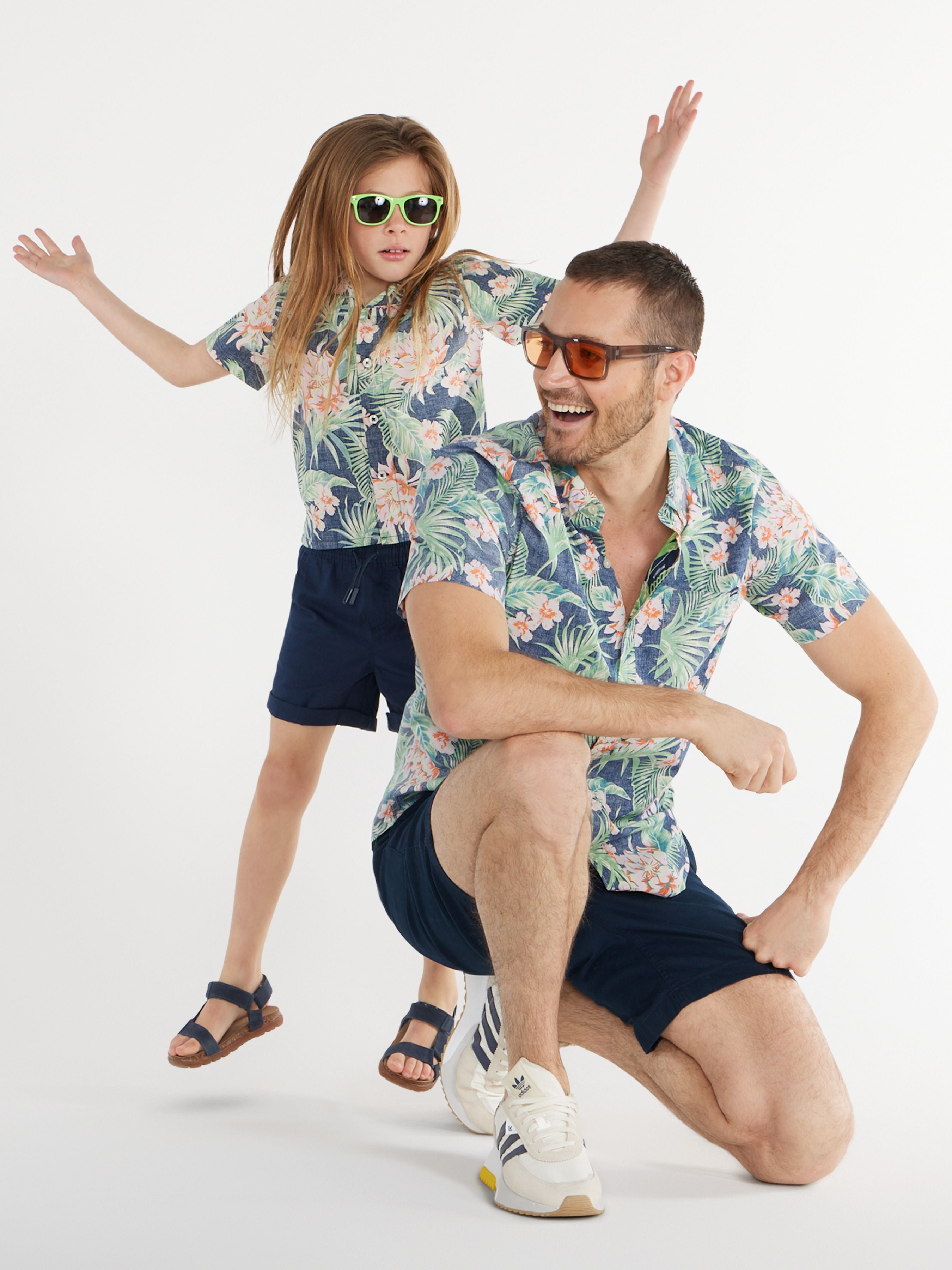 Father & Son Matching Shirts – White Flamingo - Tiny Tots Kids