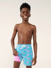 The Domingos Are For Flamingos (Boys Classic Lined Swim Trunk) - Image 1 - Chubbies Shorts